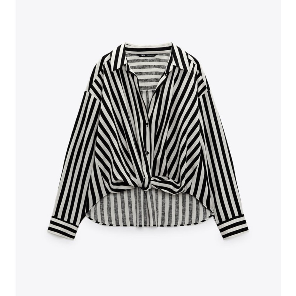 NWT Zara Striped Linen Blend Shirt